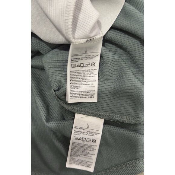 GAP Body Women’s Lounge Sleep Set L Green Top & Gray Pants Ribbed Soft Pajama - Picture 10 of 10